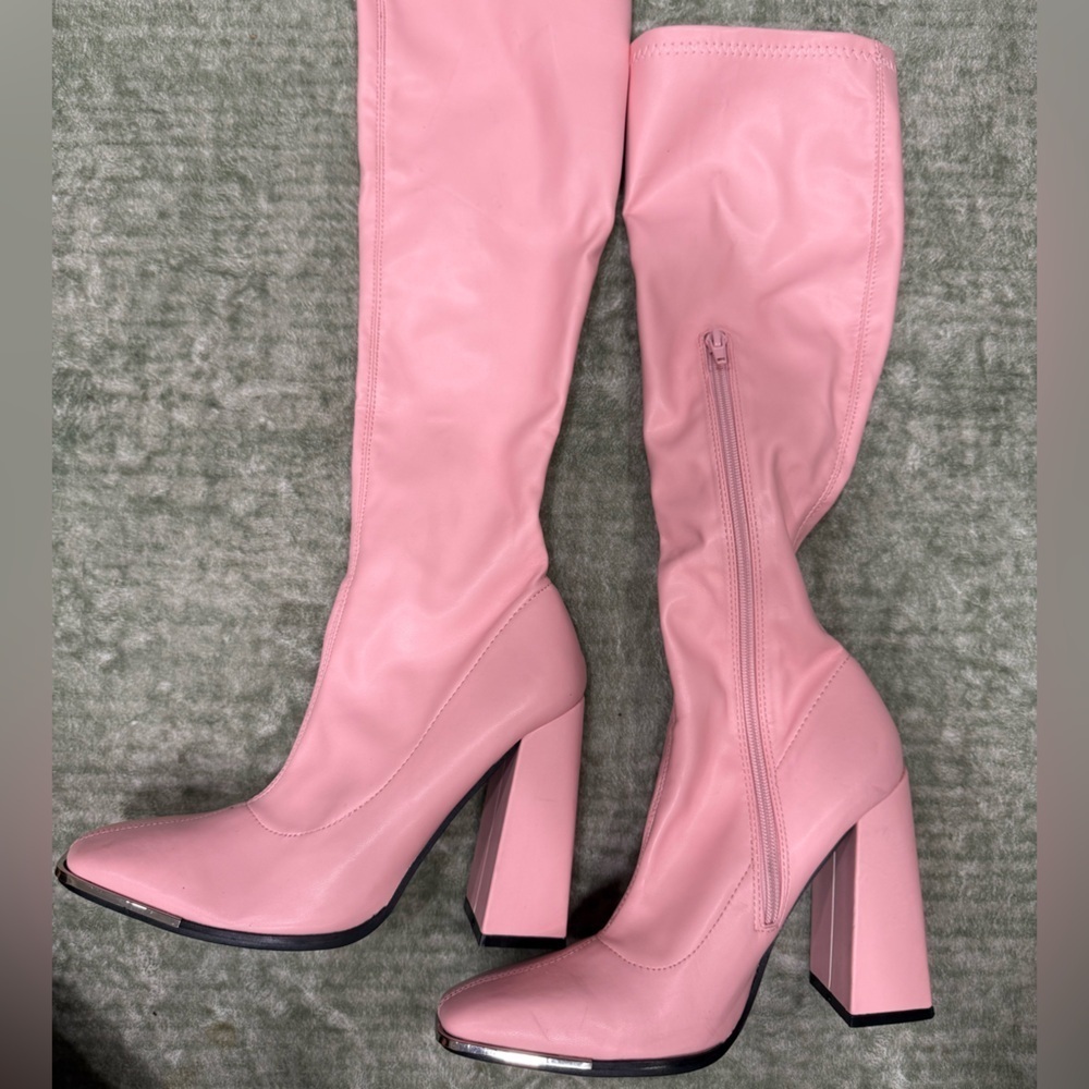Public Desire Pink Heeled Boots - Picture 11 of 11